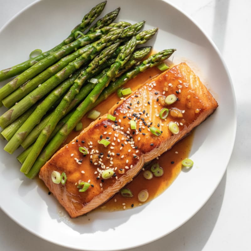 Teriyaki Glazed Salmon with Asparagus