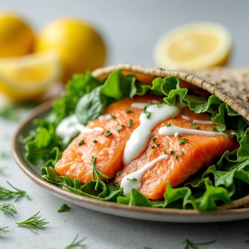 Fresh Lemon Dill Salmon Wrap with Crisp Greens