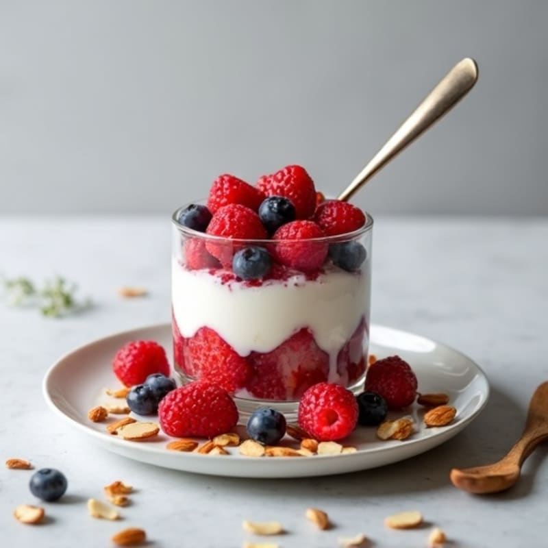 Greek Yogurt Protein Parfait with Mixed Berries