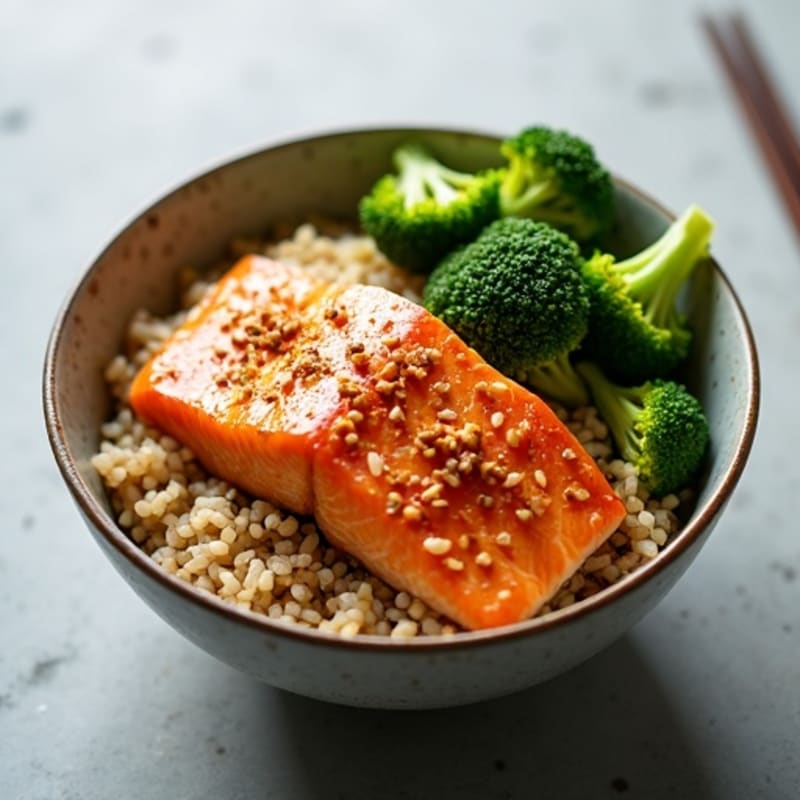 Honey-Ginger Glazed Salmon Rice Bowl