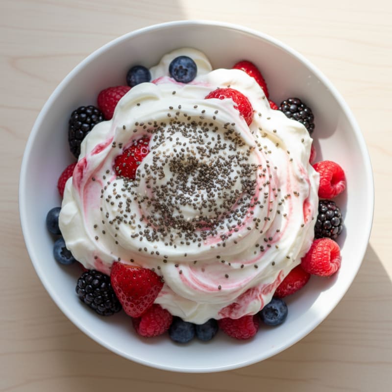 Greek Yogurt Protein Parfait with Mixed Berries and Whey Protein