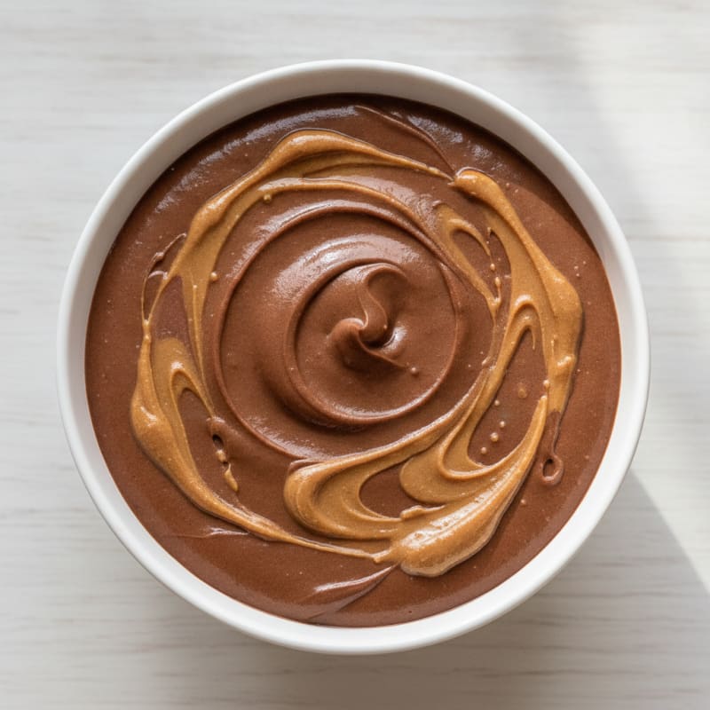 Silky Chocolate Protein Pudding with Peanut Butter Swirl