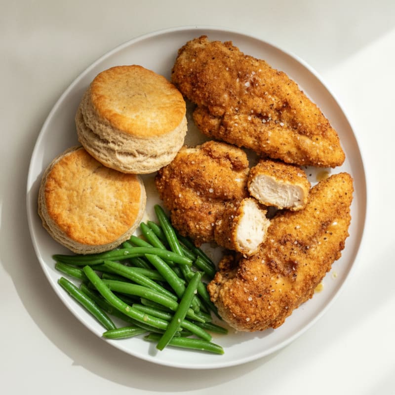 Buttermilk Fried Chicken with Fluffy Biscuits