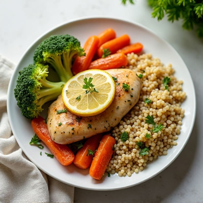 Lemon Herb Roasted Chicken with Crispy Roasted Vegetables