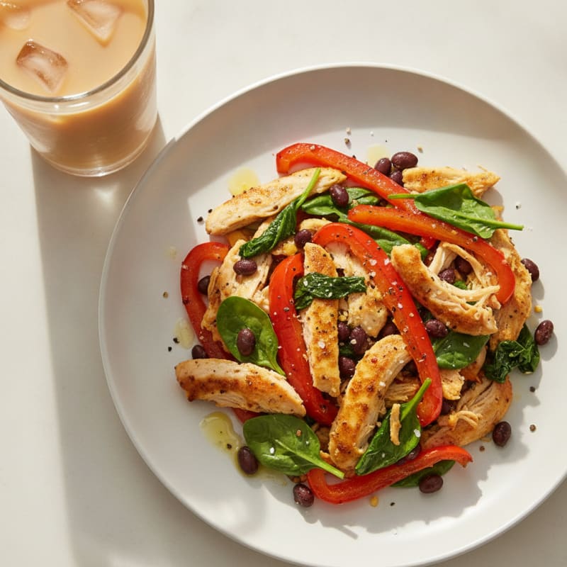 Grande Cold Brew with Savory Chicken & Pepper Scramble