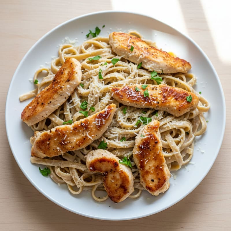 Garlic Parmesan Chicken Alfredo Pasta