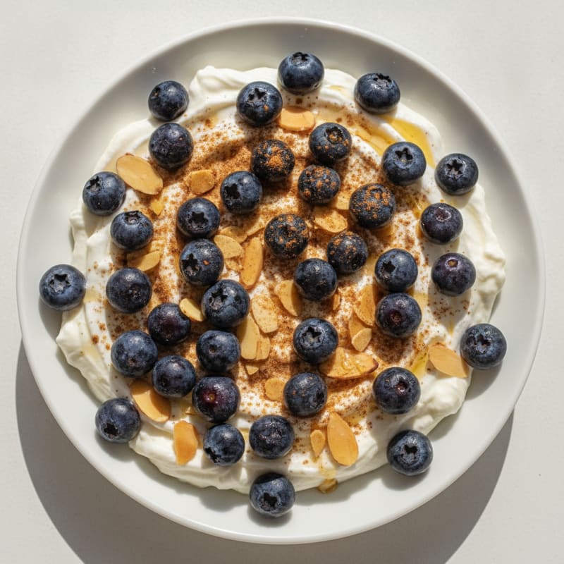 Greek Yogurt Protein Parfait with Berries and Almonds