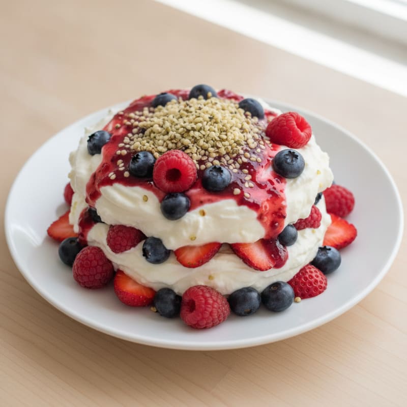 Greek Yogurt Protein Parfait with Mixed Berries