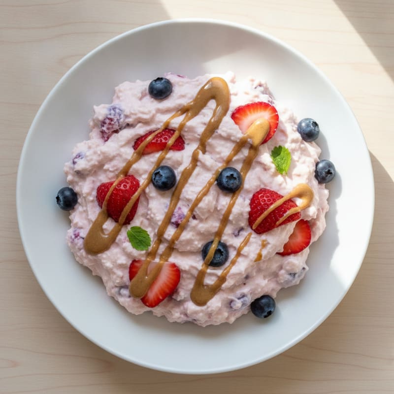 Greek Yogurt and Whey Protein Mousse with Fresh Berries