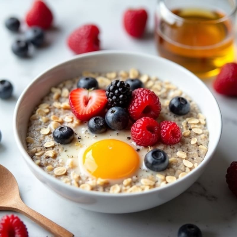 Egg White Oatmeal with Chia and Berries