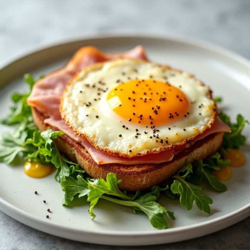 Crispy Baked Lean Ham and Swiss Melt with Fresh Greens