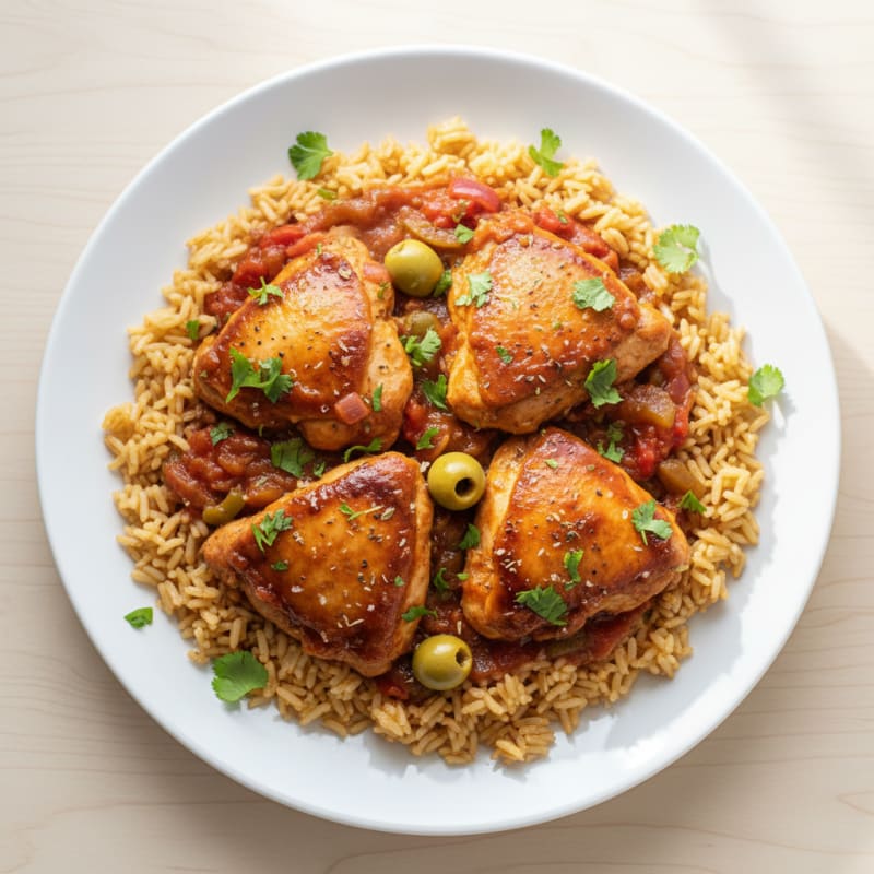 Dominican Braised Chicken with Rice