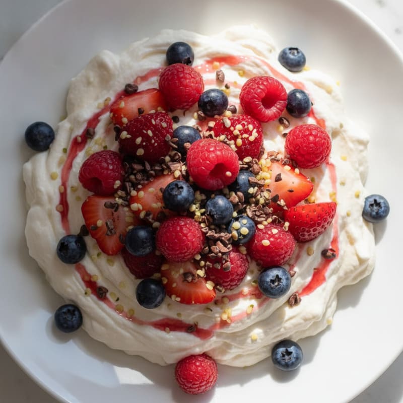 Silky Greek Yogurt Protein Mousse with Mixed Berries