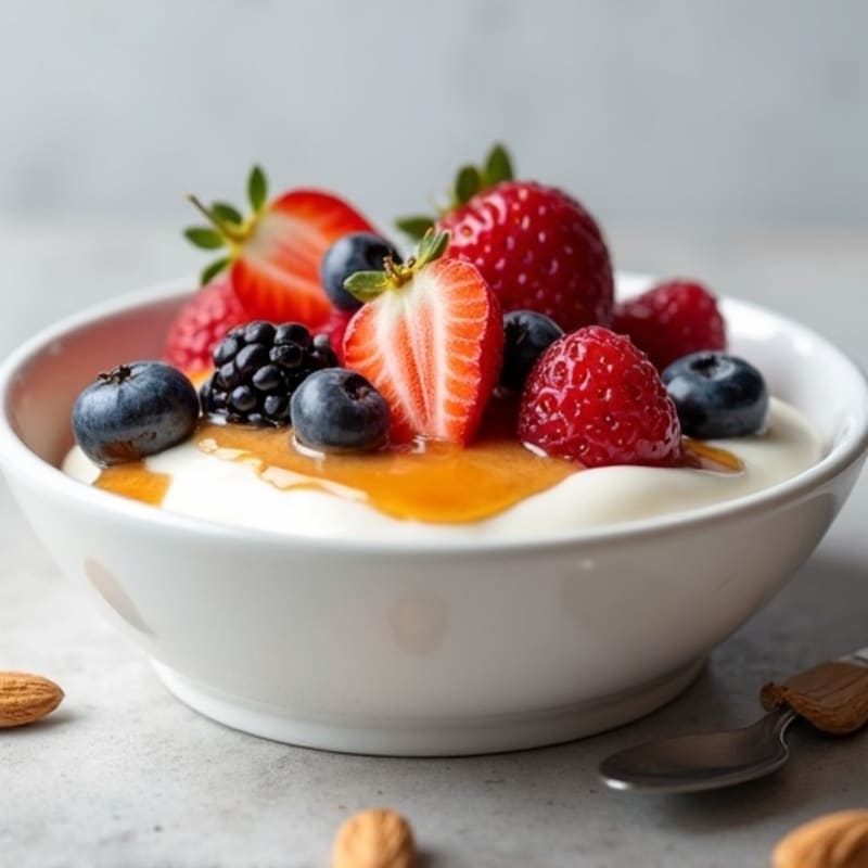 Silky Greek Yogurt Protein Bowl with Berries and Almond Butter