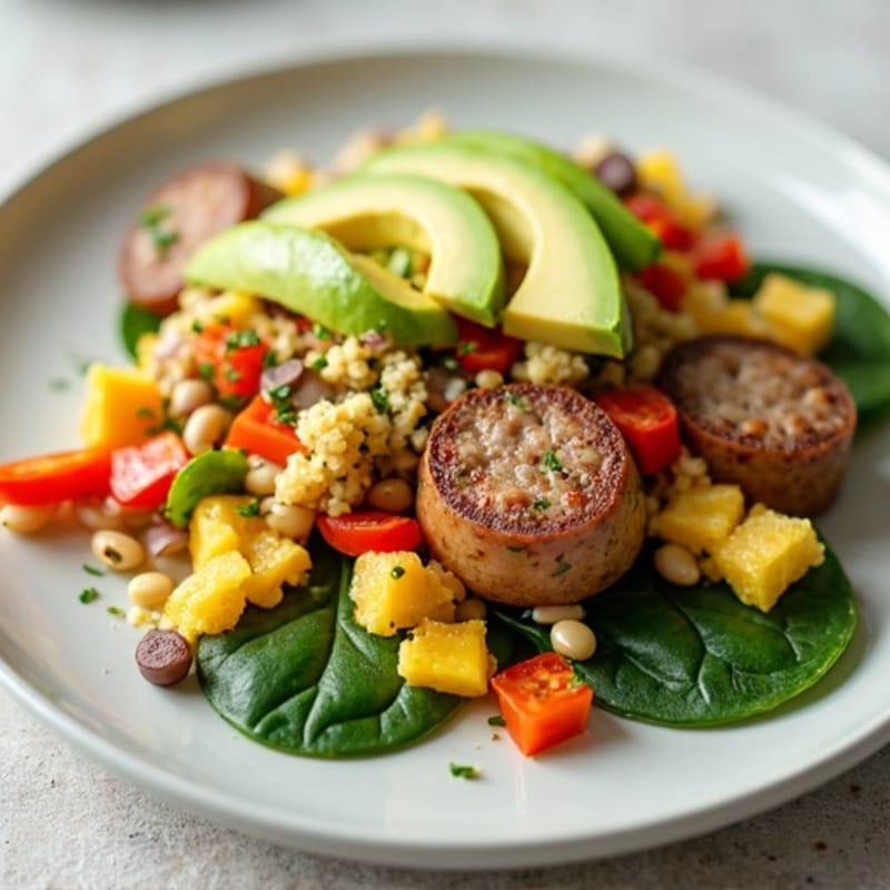Egg White and Turkey Sausage Veggie Scramble