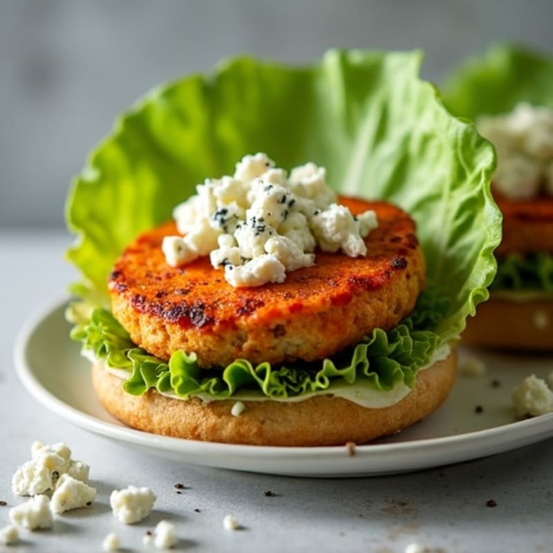 Spicy Buffalo Turkey Burger with Blue Cheese Crumbles