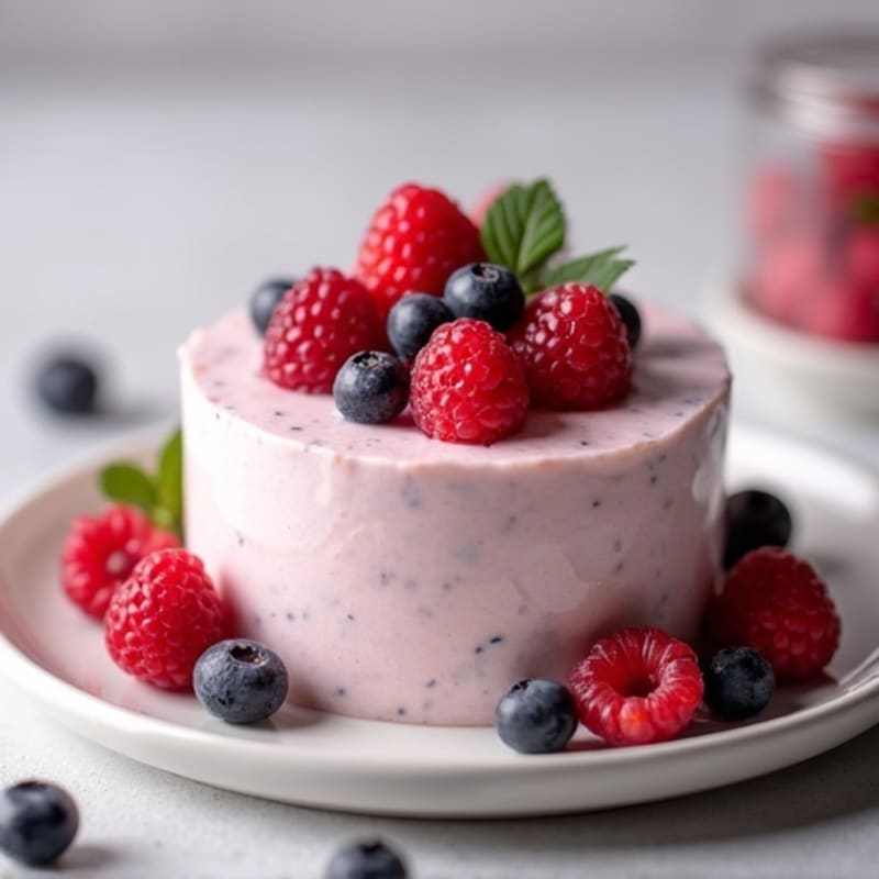 Greek Yogurt Protein Mousse with Mixed Berries
