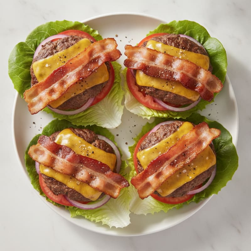 Double Bacon Cheeseburger Lettuce Wraps