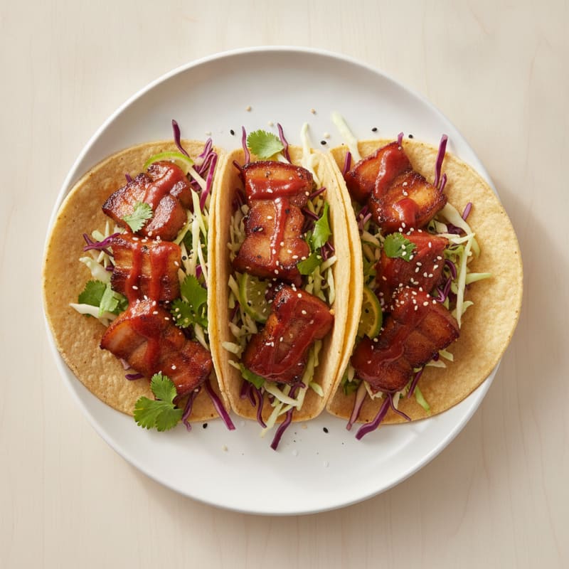 Spicy Gochujang Pork Belly Tacos