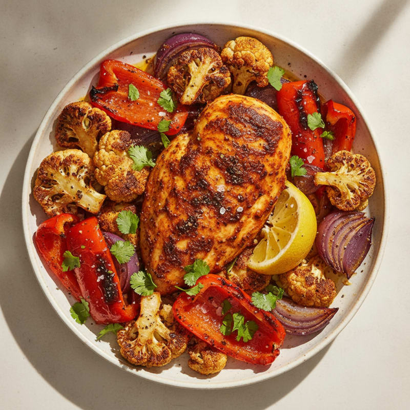 Spicy Harissa Chicken with Roasted Vegetables