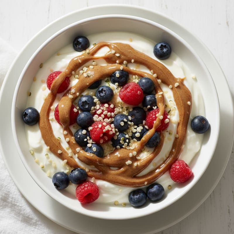Creamy Greek Yogurt Bowl with Berries and Almond Butter