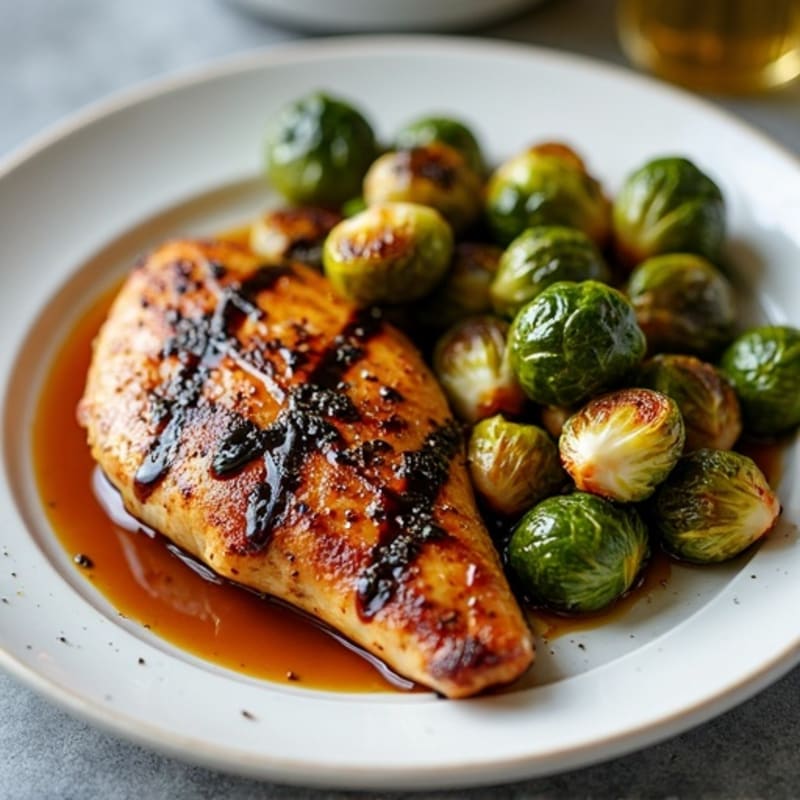 Sheet Pan Balsamic Chicken with Crispy Brussels Sprouts