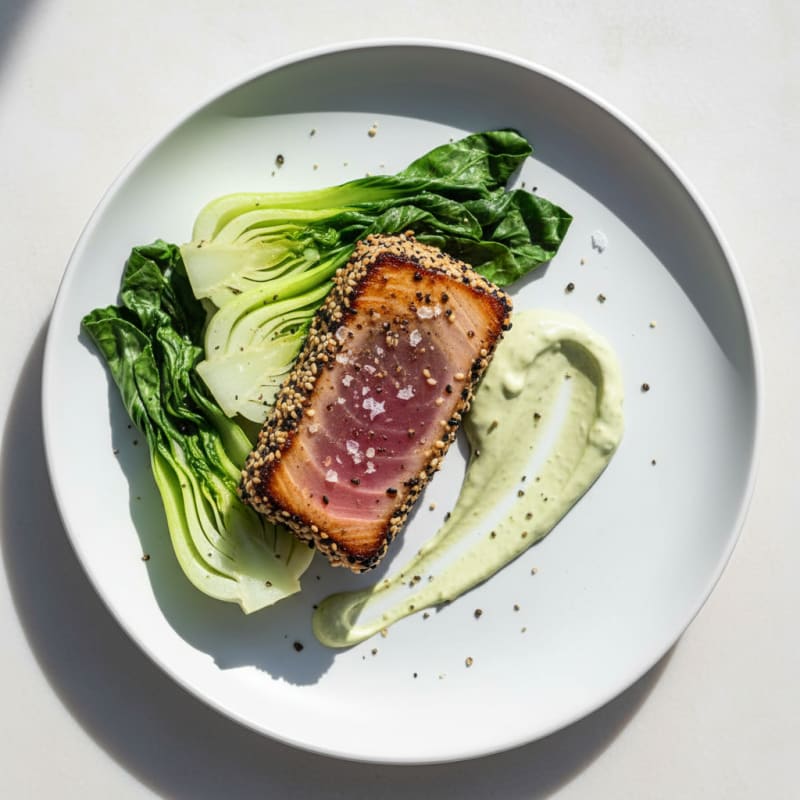 Pan-Seared Ahi Tuna with Wasabi Mayo