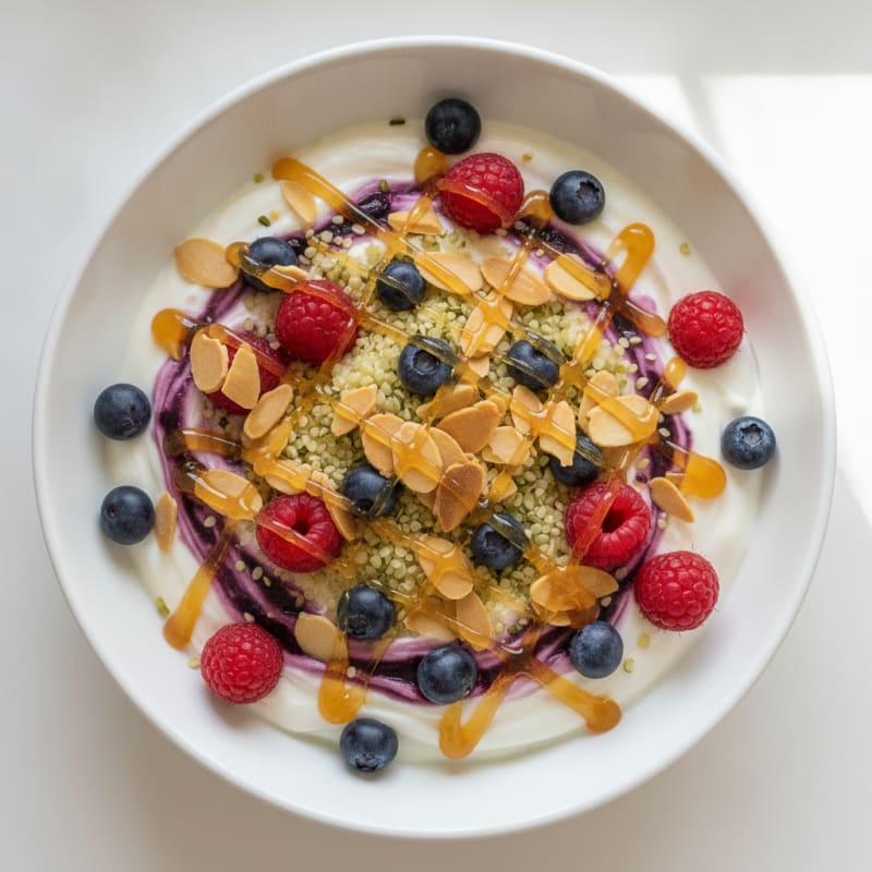 Creamy Greek Yogurt Bowl with Mixed Berries and Toasted Almonds