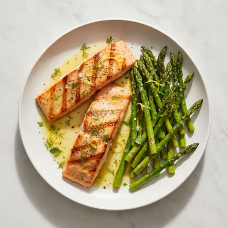Lemon Herb Grilled Salmon with Asparagus