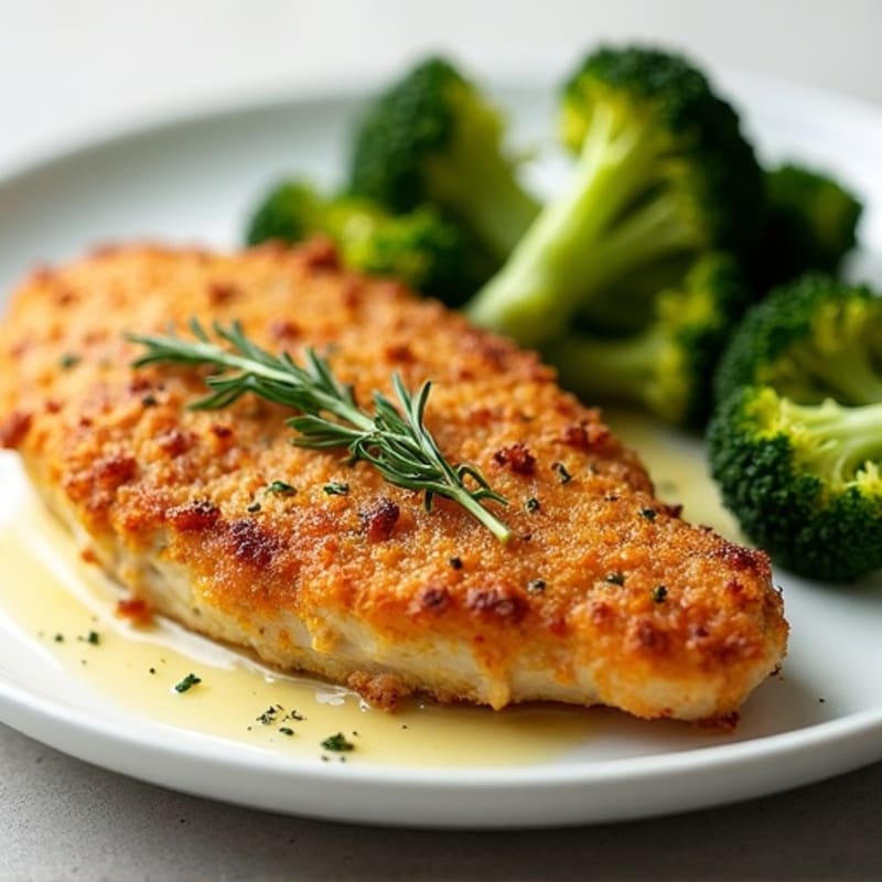 Crispy Lemon Herb Chicken with Roasted Broccoli