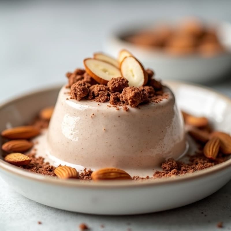 Creamy Cottage Cheese Protein Pudding with Cocoa and Almonds