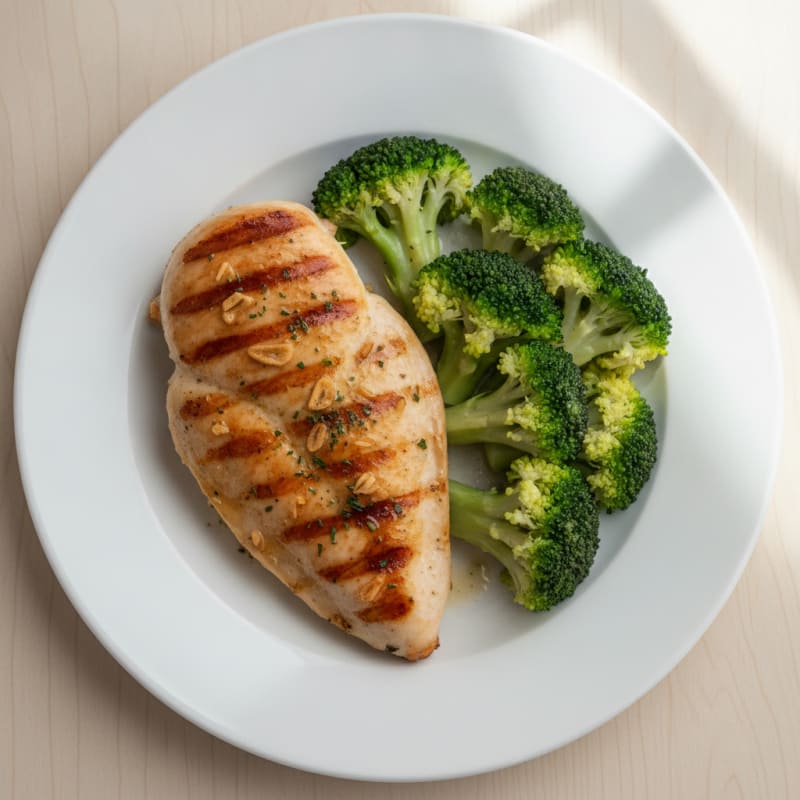 Grilled Chicken Breast with Steamed Broccoli