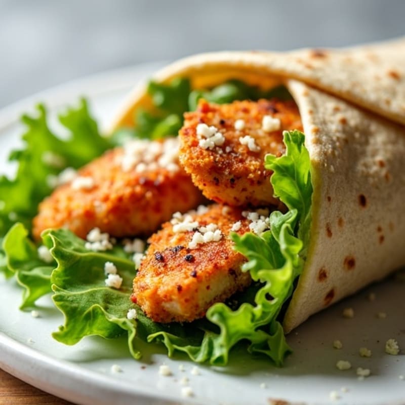 Crispy Chicken Caesar Wraps with Fresh Romaine