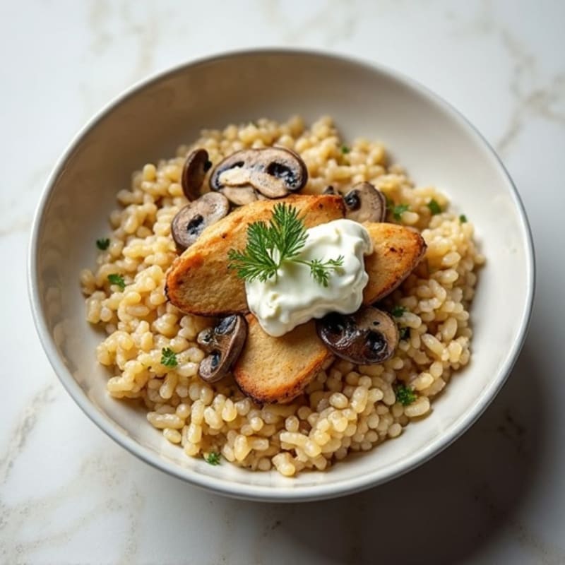 Healthy Creamy Mushroom Risotto