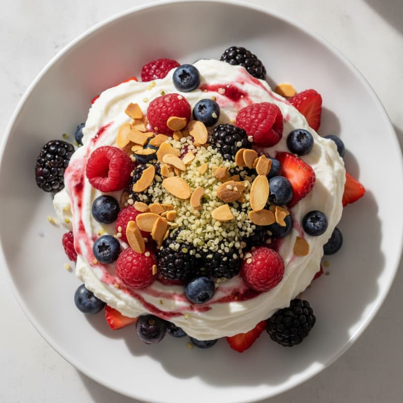 Greek Yogurt Protein Parfait with Mixed Berries