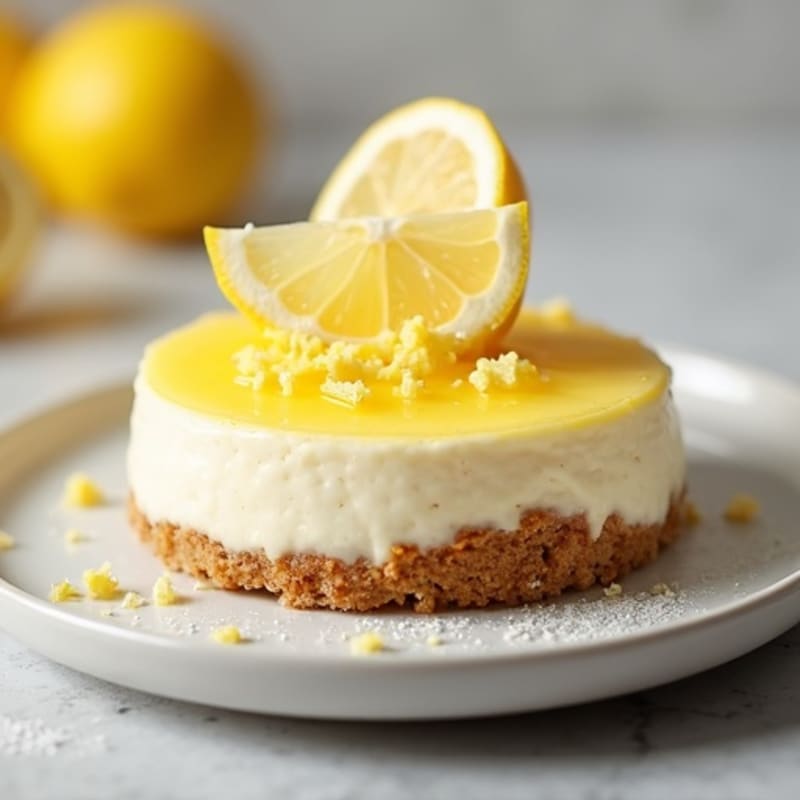 Creamy Lemon Vanilla Protein Cheesecake