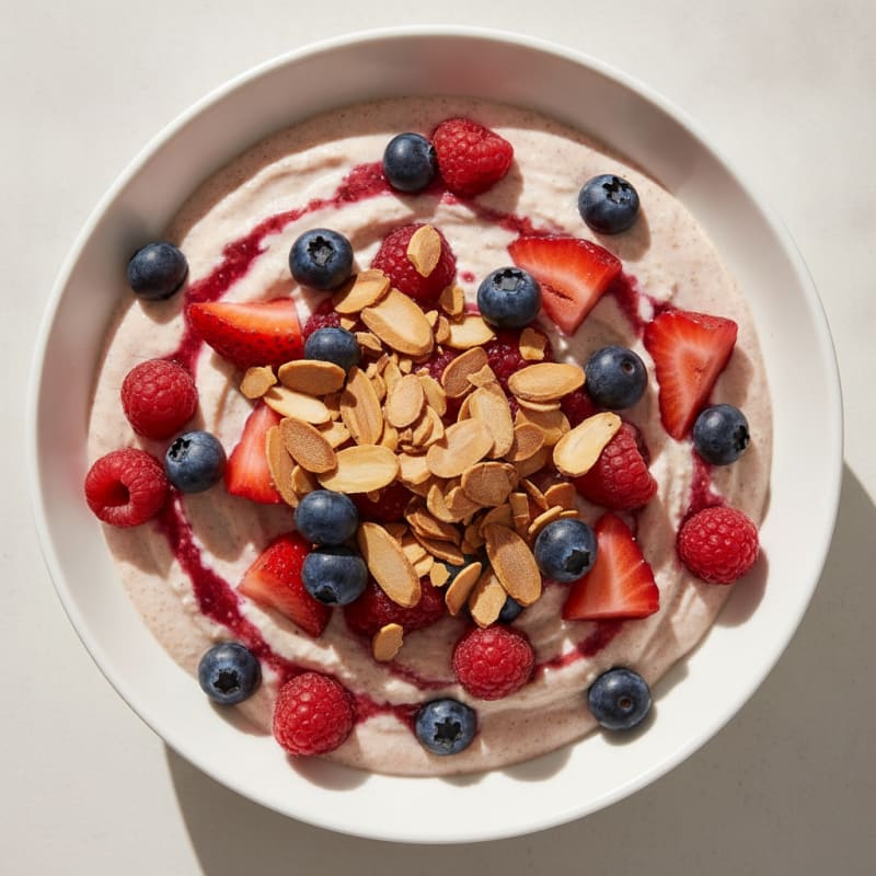 Silky Protein Yogurt Parfait with Mixed Berries
