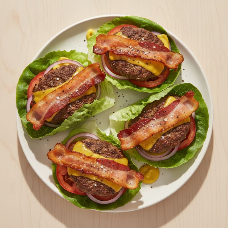 Double Bacon Cheeseburger Lettuce Wraps