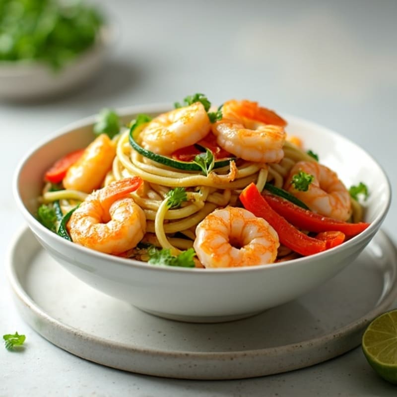 Shrimp Peanut Lime Noodles with Crunchy Veggies