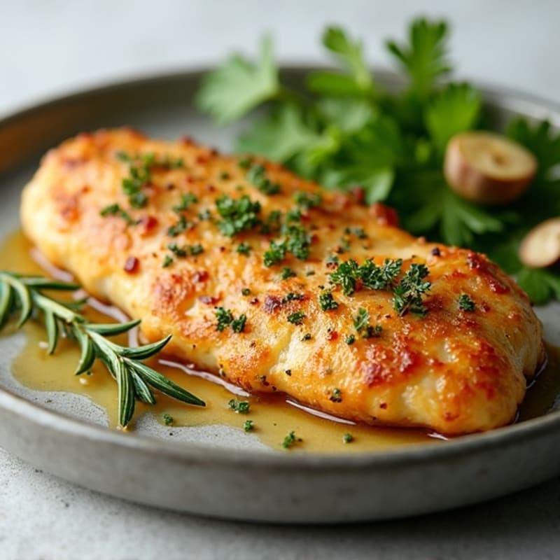 Herb-Crusted Pan Seared Chicken with Garlic Butter