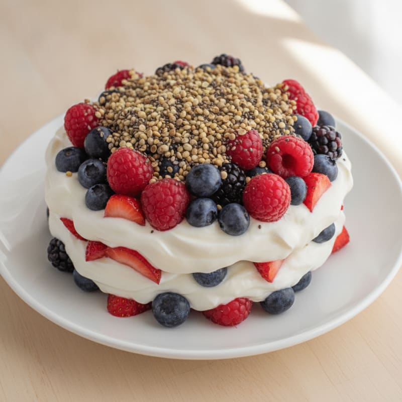 Greek Yogurt Protein Parfait with Mixed Berries