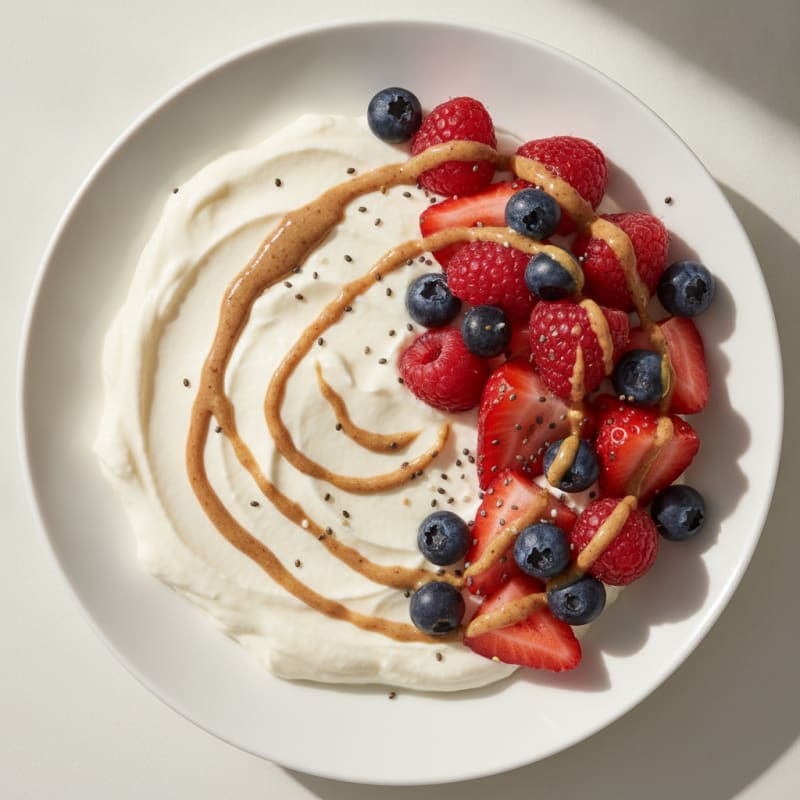 Silky Greek Yogurt Protein Pudding with Fresh Berries