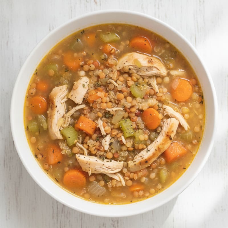 Hearty One-Pot Chicken Lentil Quinoa Soup