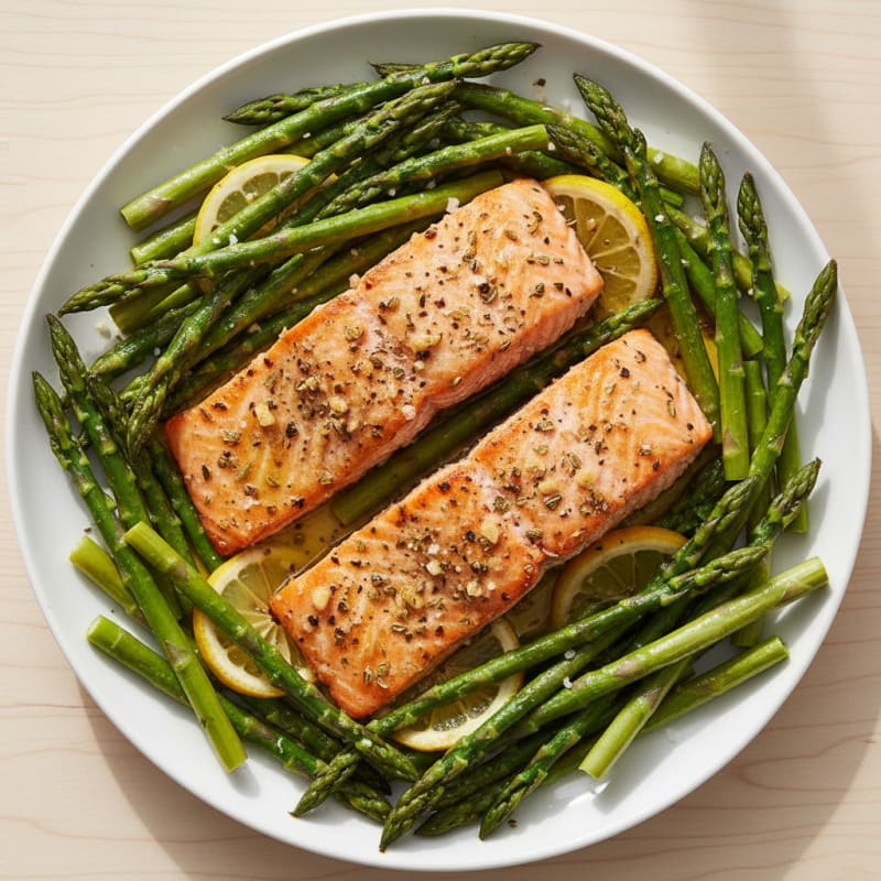 Lemon-Herb Roasted Salmon and Asparagus