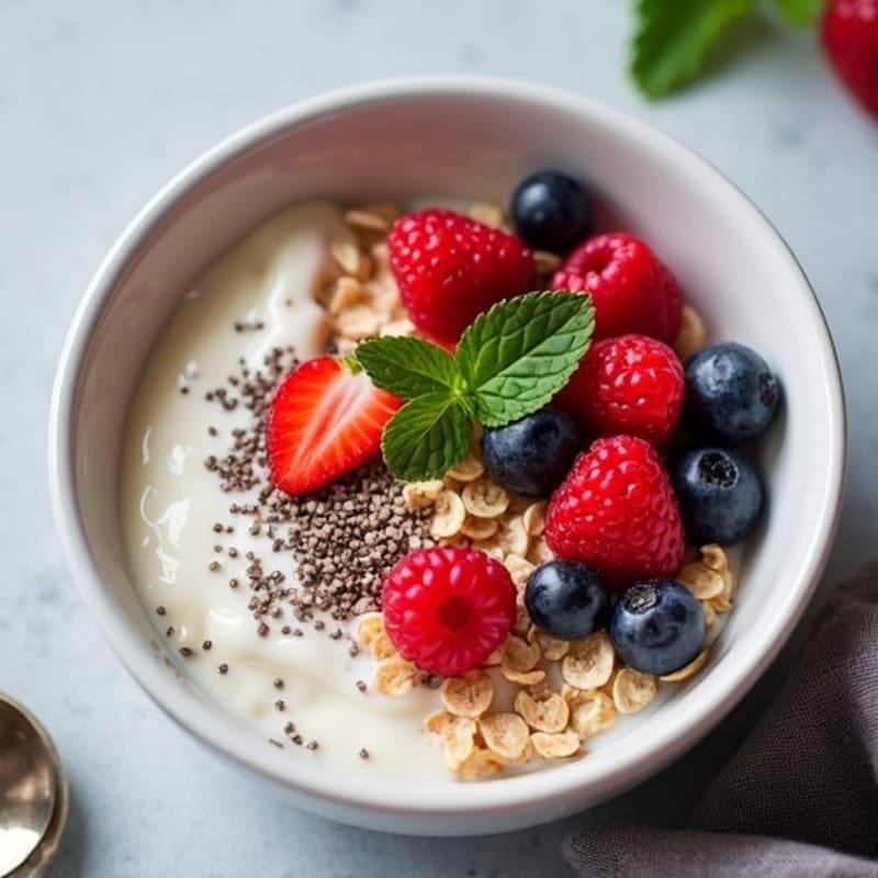 Creamy Cottage Cheese Oats with Fresh Berries and Chia