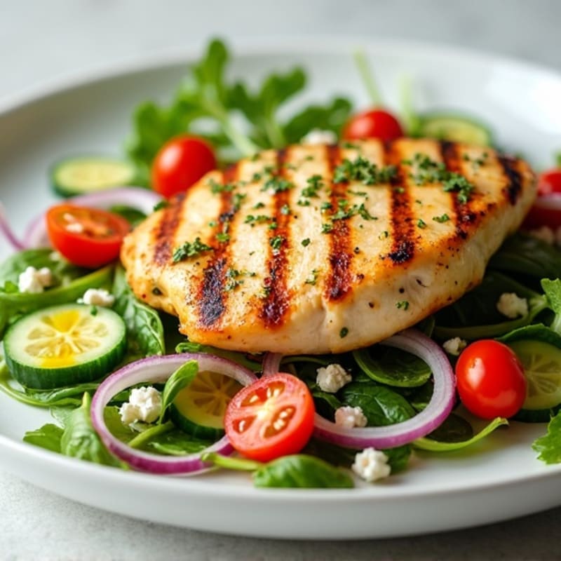 Lemon-Herb Grilled Chicken with Crisp Feta Salad