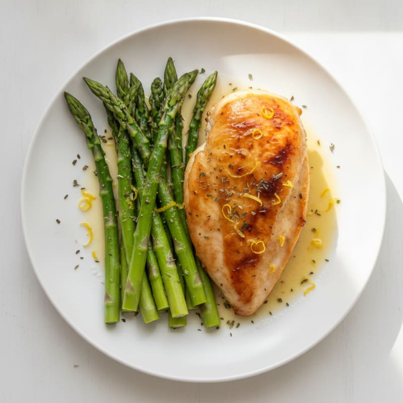 Lemon Herb Roasted Chicken and Asparagus