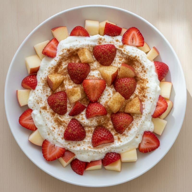 Greek Yogurt Protein Parfait with Strawberries and Apples