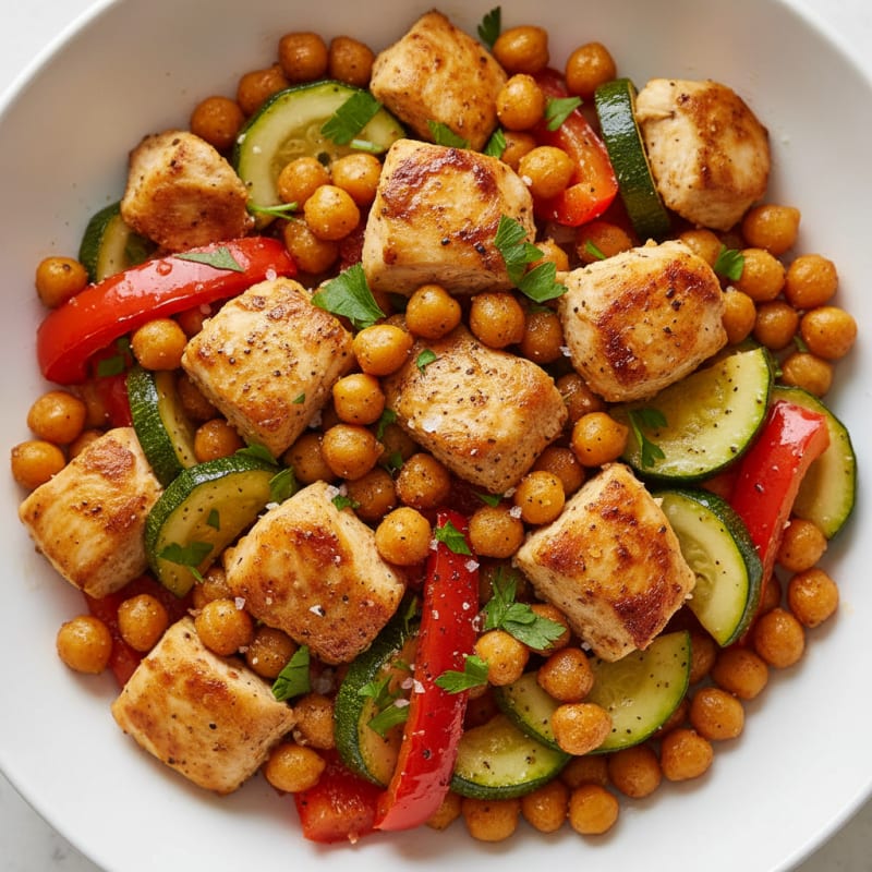 Zesty Roasted Chickpea & Veggie Bowl