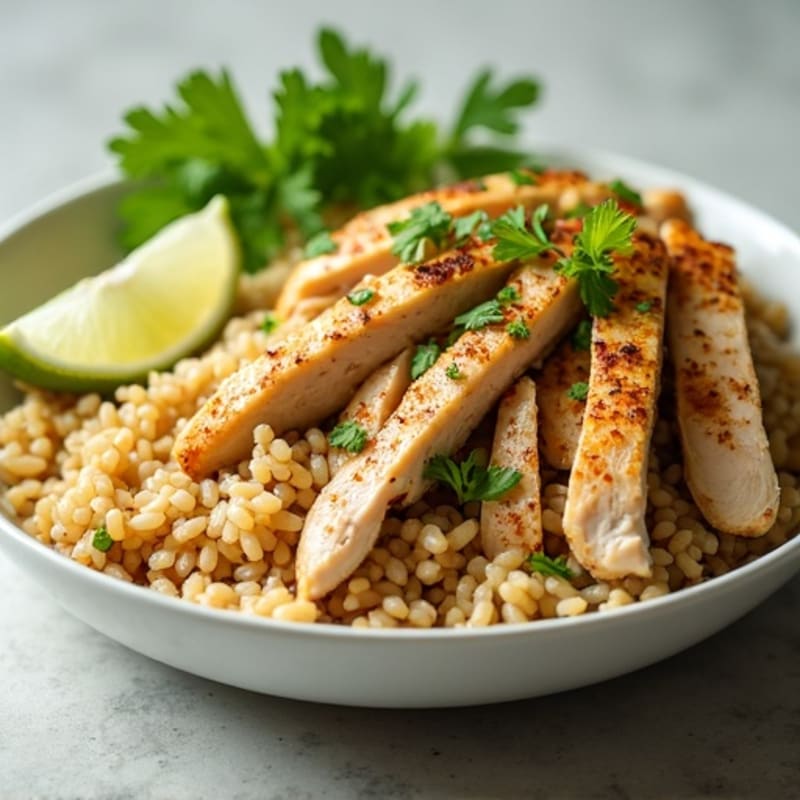 Shredded Chicken with Fresh Cilantro Lime Rice